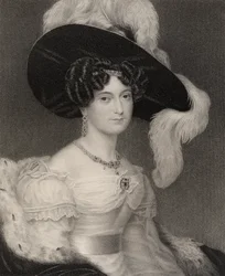 Victoria Maria Louis, Duquesa de Kent e Strathearn, gravada por John Cochran (fl.1821-65), da National Portrait Gallery, volume IV, publicada c.1835
